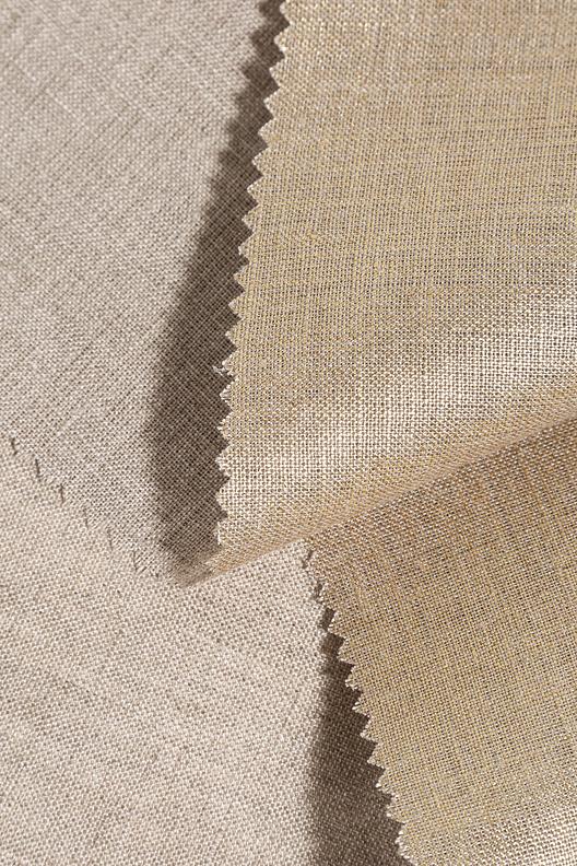 5947 FLAX-0024 GOLDPRINT 150 R05 | impression metallisée sur voile de lin naturel, Stock Service