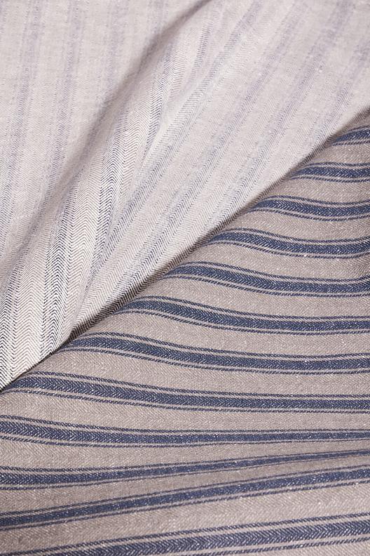 JE2919RG/24 | yarn dyed, ticking stripe on herringbone weaving, mix of linen and recycled cotton