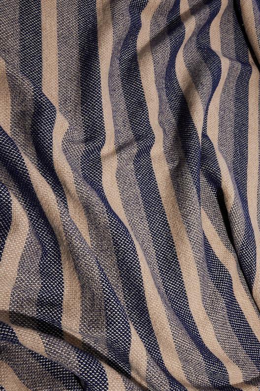 JE1327W | linen/lambswool mix, large stripe on fancy piqué weaving, warm touch, soft drape, Note : this is also available in hemp/lambswool 