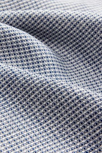 DIEGO MARINE | dobby weave, bicolore yarn dyed, mini geometric graphic pattern, Stone wash