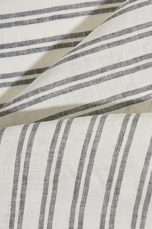 La Rochelle | bicolore navy stripe on light plain weave, washed, available in 1 colours, large width, Stock Service 