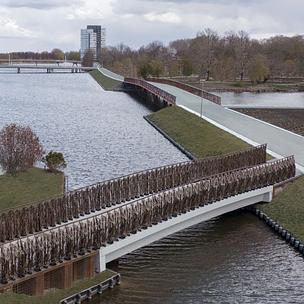 The flax bridge in Almere in the Netherlands