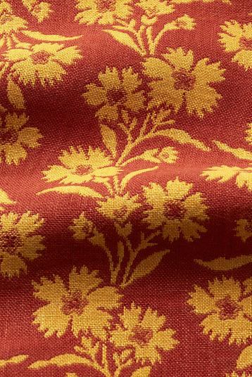 1CJ052 64871 J52 - JACQUARD TUB.GIALLO 5 / RUGGINE | flowers jacquard, double face, yarn dyed,, Softwash 

