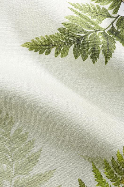 RIETI | jacquard herringbone, tone on tone,  printed watercolour leaves 
