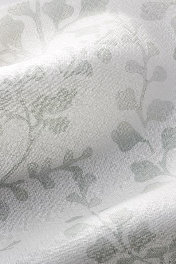 BARI | printed, jacquard herringbone, tone to tone, print watercolored foliage 
