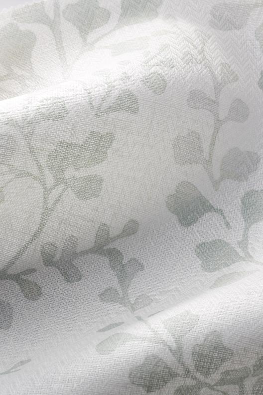 BARI | printed, jacquard herringbone, tone to tone, print watercolored foliage 
