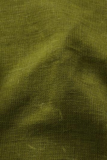 GRISHAM-ZRIC | PU coating with oily aspect, double weave with slub, solid colour, piece dyed - Masters of Flax Fibre™ on request



