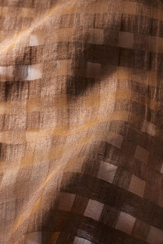 TRIPOLI | Sheer natural check, lightly crinkled, opaque / transparent. Responsible production, ecofriendly finishing, Detox Greenpeace