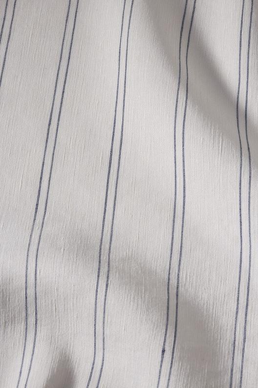 EDEN 1 | Linear stripe, yarn dyed, mix of linen and lyocell, loungewaer and pajama style. 
Certification TENCEL FIBER BY LENZING. the mill uses 100% renewable electricity (including self-produced with solar panels) and partly reuses water from wetprocesses.