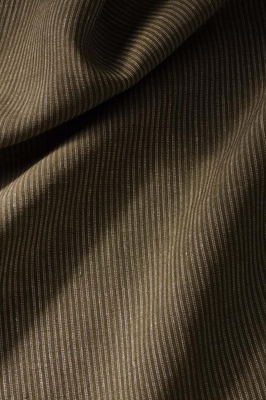 P877 striped-0021 Sanfor Airo  150 R05 | Refined pin stripe. The mill uses renewable electricity (self produced by solar panels), zero waste production, the mill invested in a low energy warehouse and office buildings, fleet electrification, etc...