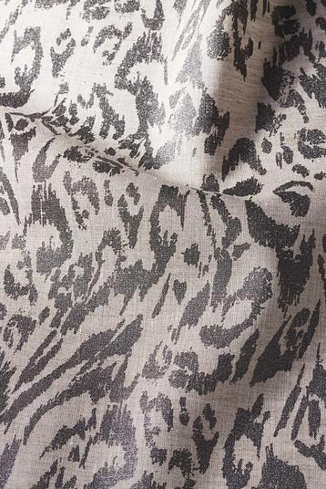 SAHARA LUX 5 PRINT C FA307849/460 | Collection Albiate, panther print, metallic, sparkling on natural linen, other certification : ZDHC