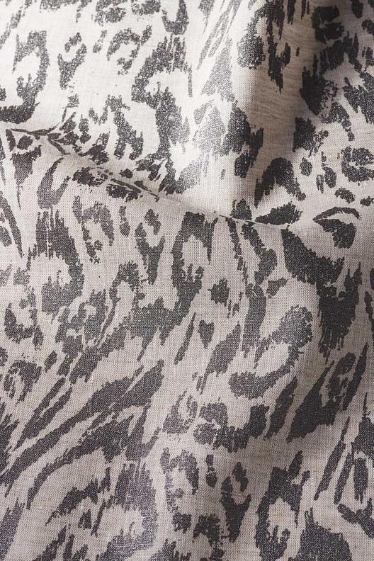 SAHARA LUX 5 PRINT C FA307849/460 | Collection Albiate, panther print, metallic, sparkling on natural linen, other certification : ZDHC