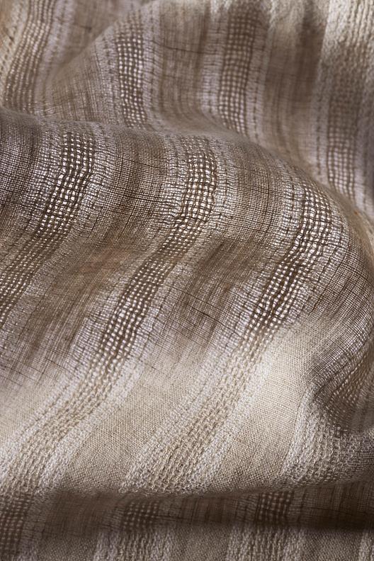 LI400455GR302E750D Medozi | Fancy linen, Etamine stripe, openweave stripe, greige, natural linen, soft finish. Half transparent. 