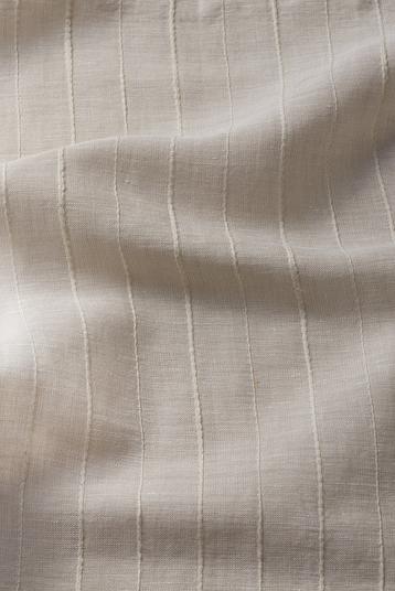 CALENDULA | Large width, linen mixed plain weave with a slubbed cotton stripe. Soft and light hand. Semi transaprent. STOCK SERVICE.