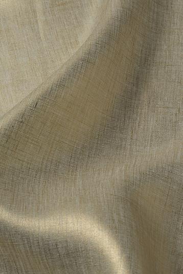 L723 oyster-0021 gold print 140 R05 | Gold printed linen plain weave 