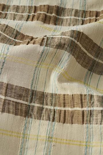 32520/HEAVY | Voile fantaisie, teint fil carreau, surface ondulée, seersucker. Production responsable, finissage eco-friendly, Greenpeace Detox 

