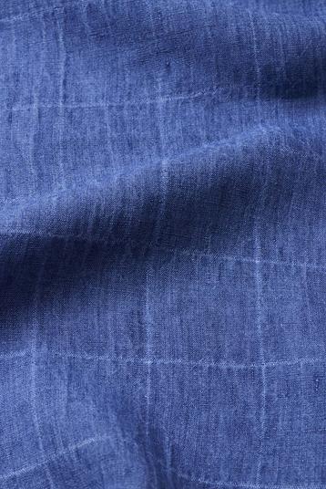 DUCALEDEL | Teint fil avec effet delavé, carreau fenêtre ajouré, look denim, finissage froissé 