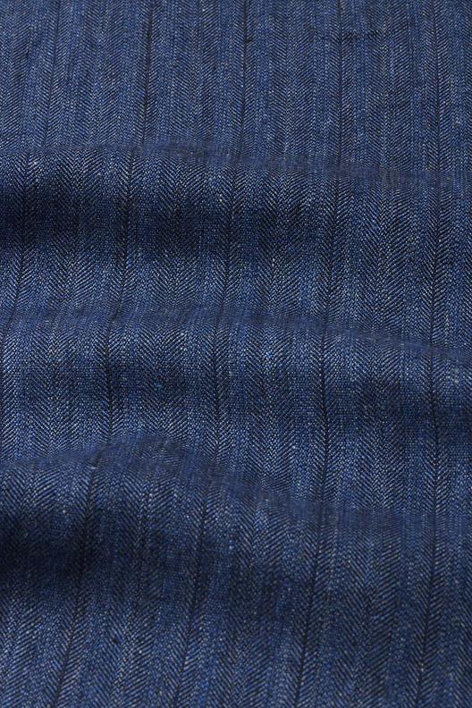 RODIN S10647-005/0001 | Chevron faux uni, lin délavé, 100% lin toucher flanelle, main ferme, finissage brossé  
