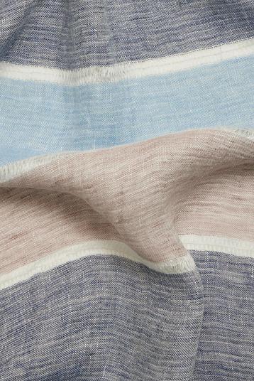 Fringe | lightweight, double face voile, sheer, vintage look, large stripes, yarn dyed, large width