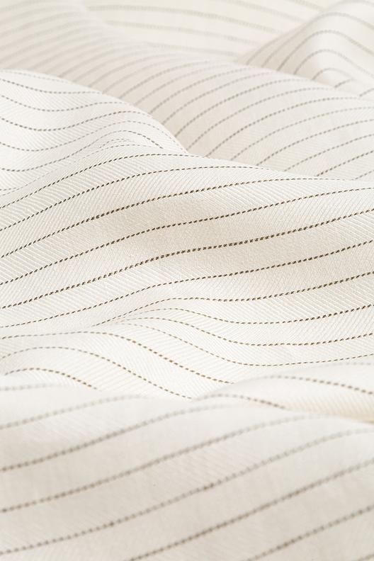 LAIA 2 | Yarn dye, fine Stripe on fancy herringbone weave, Tumbler finishing.