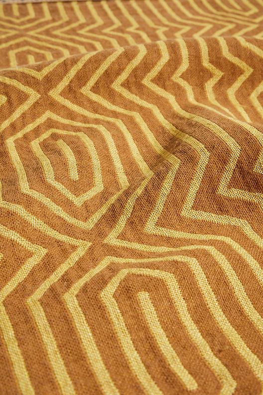 3192355/des.9264/col.719+124/124+W205 | washed linen, Jacquard, geometric, bicolor