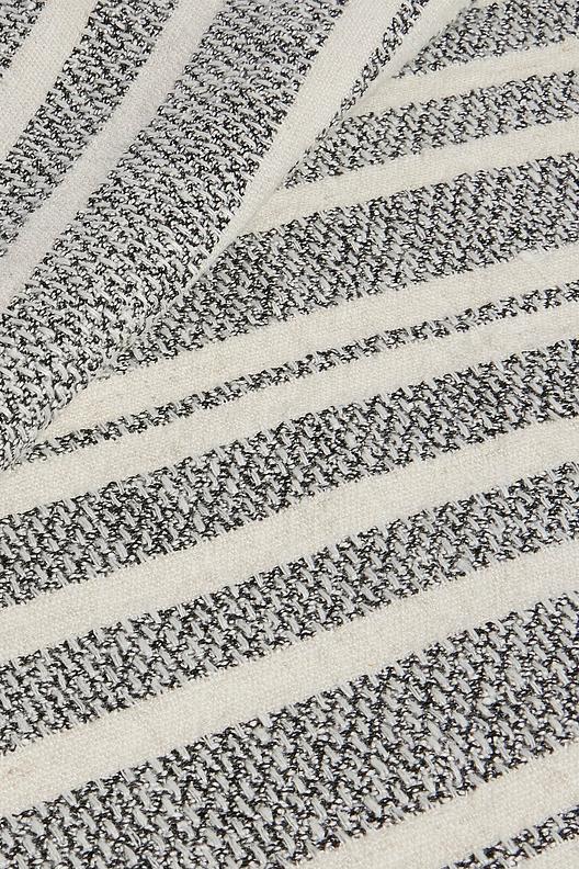 Sample 2034 p6 | yarn dyed stripe black and white twistes, fancy weave, stonewashed