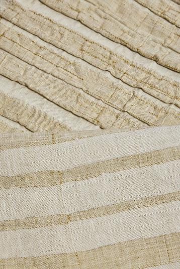 JE2854W PRESSED/NOT PRESSED | yarn dyed, pleated by weaving, non contrasted stripes, finish to choose: pleated with heavy texture or pressed, half hemp half linen, stock service (3 weeks)