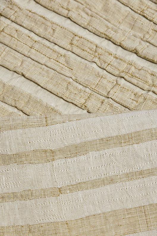 JE2854W PRESSED/NOT PRESSED | yarn dyed, pleated by weaving, non contrasted stripes, finish to choose: pleated with heavy texture or pressed, half hemp half linen, stock service (3 weeks)