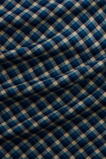 Fjord F3105861/15 | Albini 1876 collection. Yarn dyed check, brushed finishing with Less Pilling, Wrinkle Resistant, Mulesing Free wool