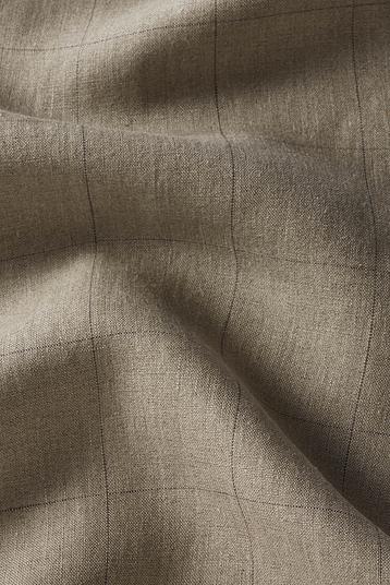 L992 checked-0001 Sanfor Airo 150 R05 | minimalistic windowpane check, linen natural colour plain weave, supple hand, sanfor airo 