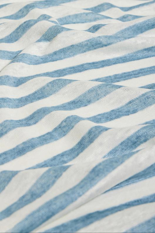LINEN 862 | jersey, rayure marinière bicolore lin delavé