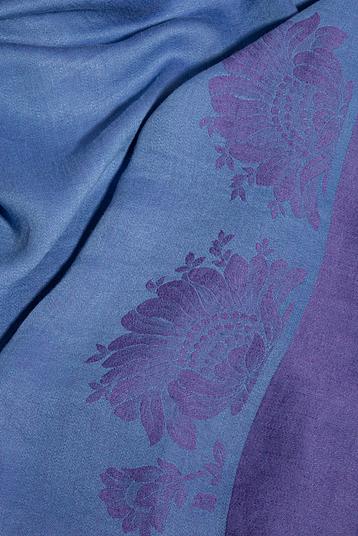 PT - ORIENTAL FLOWERS - Blu Violet | Jacquard, floral pattern,yarn dyed, stonewashed - also available as a finished table cloth