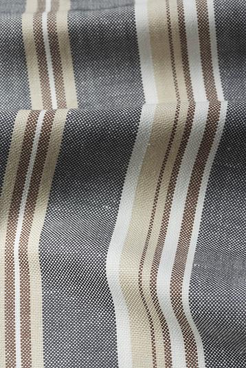 MUSTIQUE | deckchair stripes special weave, soft finishing, hemp mix, transeasonal 
Sustainable processes: > 80% renewable electricity (including self-produced with solar panels.