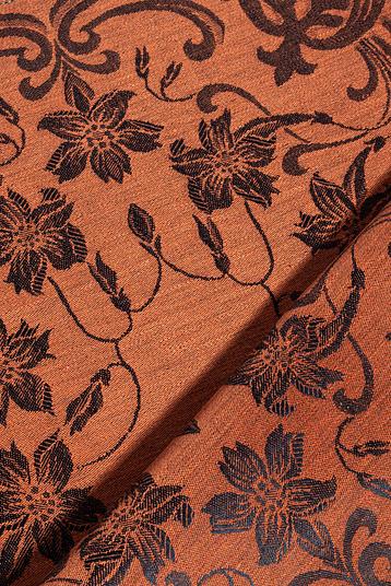 FLORIDA V. ORANGE/BLACK | Jacquard flower - bicolour - Also available as finished towels 40X60/70X120 CM
