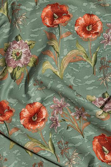 GARDA DIS.1009 VAR.005 | Printed canvas indanthrene colour, ultra resistant, poppy motif