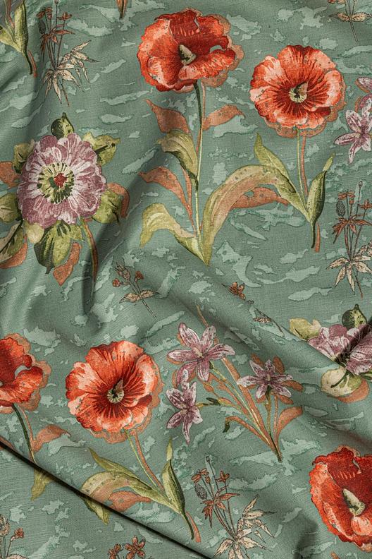 GARDA DIS.1009 VAR.005 | Printed canvas indanthrene colour, ultra resistant, poppy motif