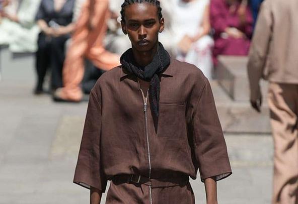 Zegna men's fashion show SS2024 brown outfit